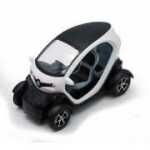 Macheta Renault Twizy alba replica metal cu usi deschise si mecanism pull back fara cutie proprie