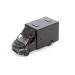 Macheta Mercedes Sprinter neagra duba transport replica metal cu usi deschise si mecanism pull back fara cutie proprie - imagine 4