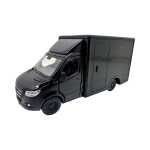 Macheta Mercedes Sprinter neagra duba transport replica metal cu usi deschise si mecanism pull back fara cutie proprie - imagine 7