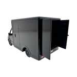Macheta Mercedes Sprinter neagra duba transport replica metal cu usi deschise si mecanism pull back fara cutie proprie - imagine 10