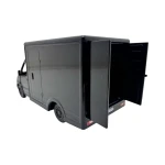Macheta Mercedes Sprinter neagra duba transport replica metal cu usi deschise si mecanism pull back fara cutie proprie - imagine 10