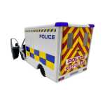 Macheta Mercedes Sprinter Police alb 1:46 replica metal Welly usi deschise cu resort - imagine 8