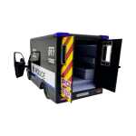 Macheta Mercedes Sprinter Police negru 1:46 replica metal Welly usi deschise cu resort - imagine 14