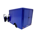 Macheta Mercedes Sprinter albastra duba transport replica metal cu usi fata si usi spate deschise mecanism pull back fara cutie proprie - imagine 8