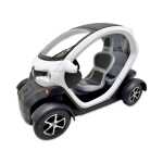 Macheta Renault Twizy alba replica metal cu usi deschise si mecanism pull back fara cutie proprie