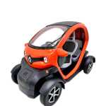 Macheta Renault Twizy portocalie replica metal cu usi deschise si mecanism pull back fara cutie proprie - imagine 4