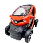 Macheta Renault Twizy portocalie replica metal cu usi deschise si mecanism pull back fara cutie proprie - imagine 8