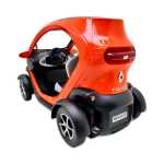 Macheta Renault Twizy portocalie replica metal cu usi deschise si mecanism pull back fara cutie proprie - imagine 6