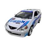 Macheta Honda Integra alba racing replica metal cu usi deschise si mecanism pull back fara cutie proprie - imagine 3
