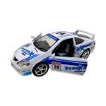 Macheta Honda Integra alba racing replica metal cu usi deschise si mecanism pull back fara cutie proprie