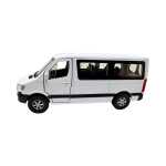 Macheta Mercedes Sprinter alb 1:34 replica metal Welly usi deschise cu resort - imagine 8