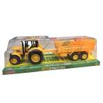 Tractor galben din plastic cu remorca - imagine 2