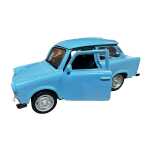 Macheta Trabant 601 1:34 Welly albastra replica metal cu usi deschise si mecanism pull back fara cutie proprie - imagine 2