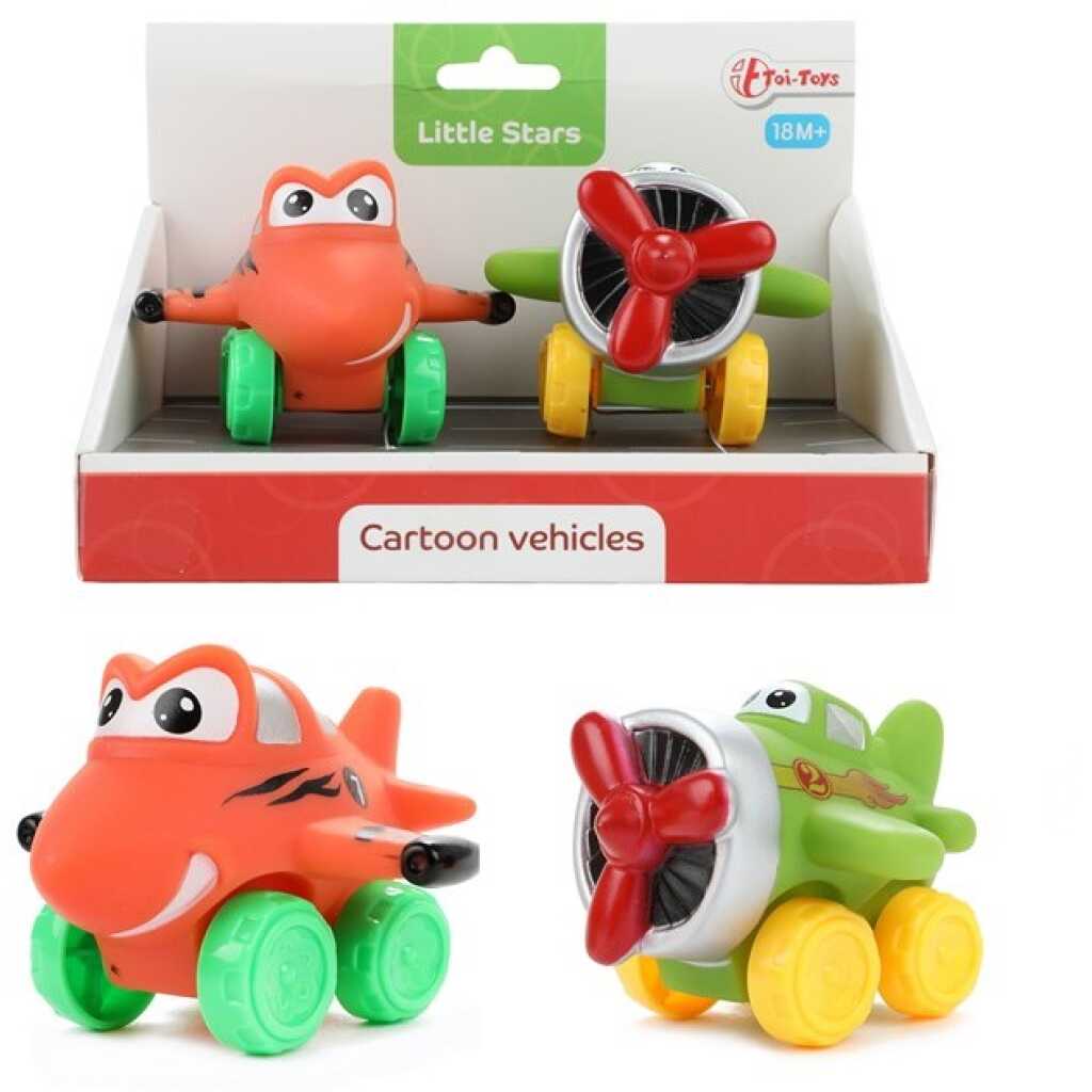 Jucarii pentru Bebelusi Set 2 Avioane Animate din Material Moale Toi-Toys Little Stars