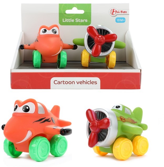 Jucarii pentru Bebelusi Set 2 Avioane Animate din Material Moale Toi-Toys Little Stars Jucarii pentru Bebelusi Set 2 Avioane Animate din Material Moale Toi-Toys Little Stars