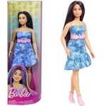 Papusa Barbie Fashionistas Originala Mattel Jucarie pentru Fete cu Rochie Denim Floral