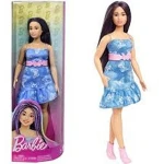 Papusa Barbie Fashionistas Originala Mattel Jucarie pentru Fete cu Rochie Denim Floral