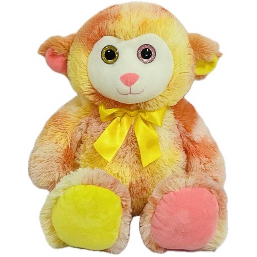 Jucarie de plus Oaie Oita portocalie cu botic alb 54 cm