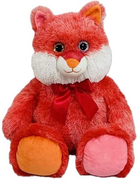 Jucarie de plus Vulpe rosie cu botic alb si papion 54 cm Jucarie de plus Vulpe rosie cu botic alb si papion 54 cm