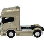 Macheta camion Scania v8 r730 cap tractor cu doua axe scara 1/64 auriu - imagine 2
