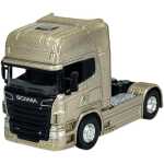 Macheta camion Scania v8 r730 cap tractor cu doua axe scara 1/64 auriu
