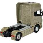 Macheta camion Scania v8 r730 cap tractor cu doua axe scara 1/64 auriu - imagine 3