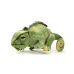 Jucarie de plus camaleon verde si realist 28 cm moale si catifelat