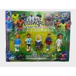 Set 5 Figurine Fotbal Campionatul Mondial 2026 cu Jucatori si Mascota