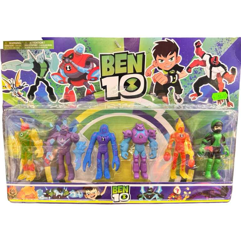Set 6 Figurine Ben 10 cu Personaje Extraterestre Multicolore