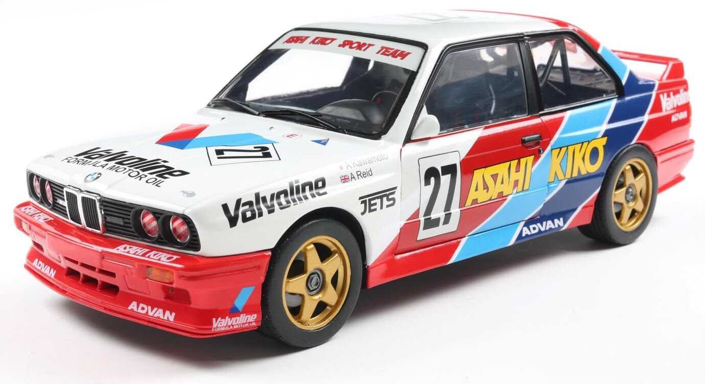 WhatsApp Image 2026-07-16 at 15.00.36 (3) Macheta BMW M3 e30 1986 #27 Kawamoto Anthony reid jtcc scara 1/18 rosu albastru si alb