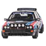 Macheta Lancia Delta integrale. tri. to biason a. sacco monte carlo scara 1/18 negru rosu si albastru