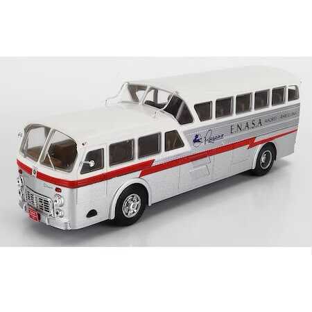 WhatsApp Image 2026-07-16 at 15.00.40 (1) Macheta autobuz Pegaso e.n.a.s.a. autobuz Madrid - Barcelona scara 1/43 argintiu si crem