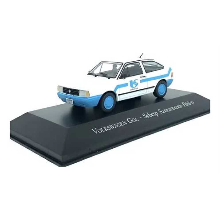 Macheta Volkswagen gol sabesp saneamento basico scara 1/43 alb si albastru