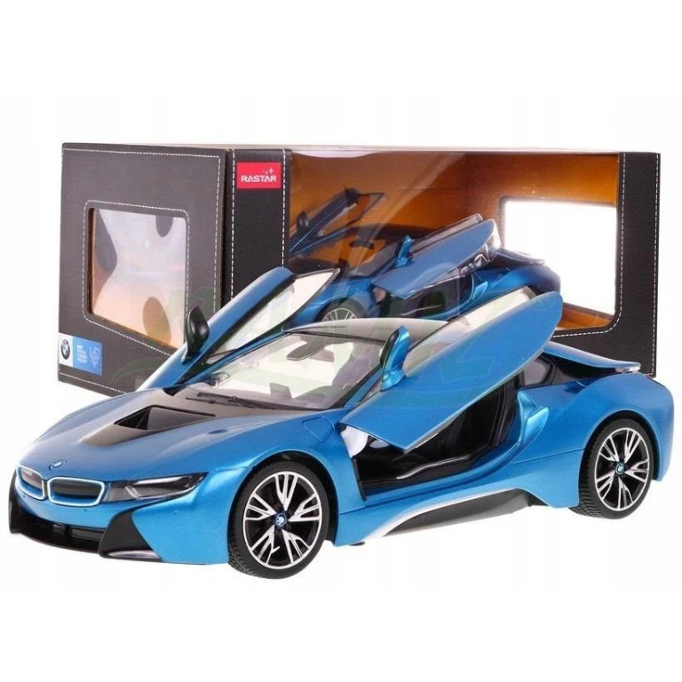 Macheta Bmw i8 2015 albastru scara 1/24 Welly
