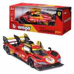 Macheta auto 2024 ferrari 499p #50 fuoco/molina/nielsen castigatoare la Cursa de 24 de Ore de la Le Mans 2024 scara 1/24 rosu galben si negru