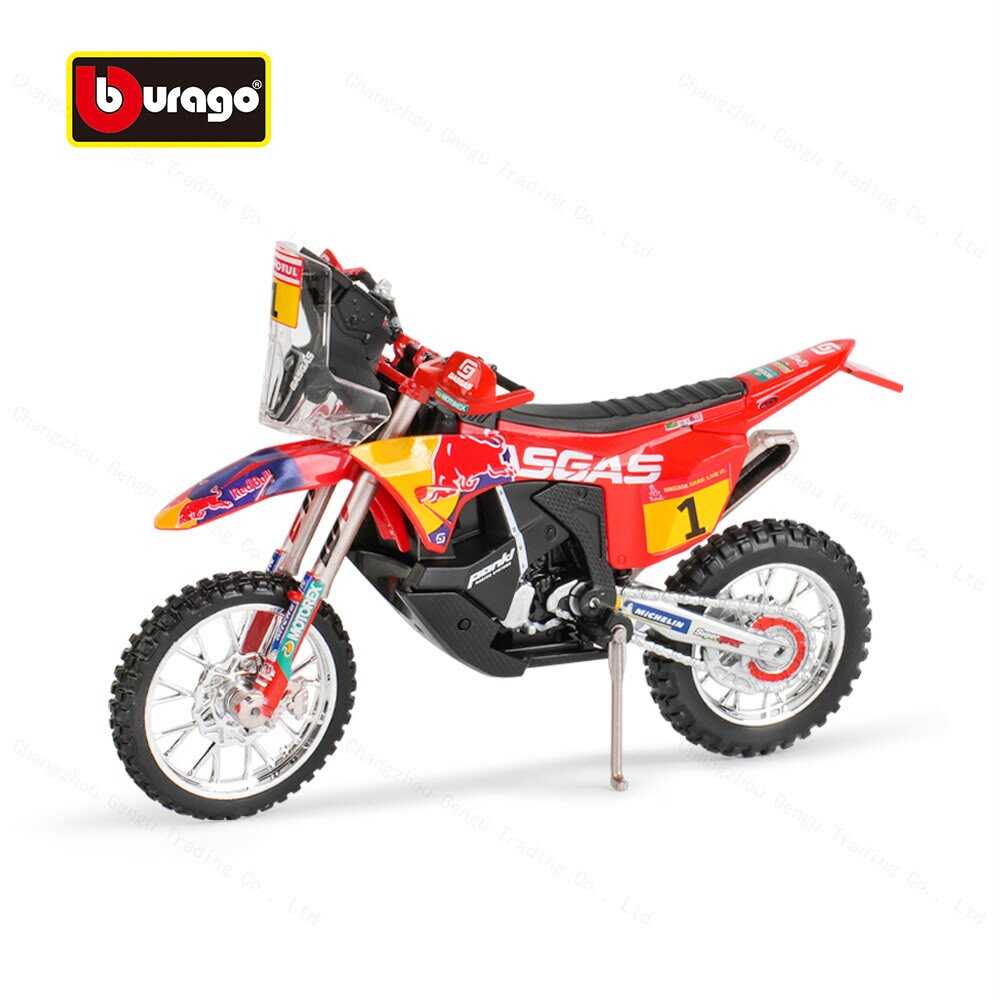 WhatsApp Image 2026-07-16 at 15.01.50 (1) Macheta motocicleta 2023 gasgas rx450f #1 Raliul Dakar 2023 scara 1/18 rosu si galben