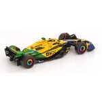 Macheta Formula 1 2024 mclaren mcl38 #4 lando norris locul 4 la Marele Premiu de la Monaco, grafica aniversara Senna 30 de ani scara 1/43 galben verde si albastru - imagine 5