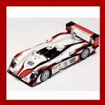 Macheta Audi R8 #5 24h LeMans scara 1/43 alb rosu si negru