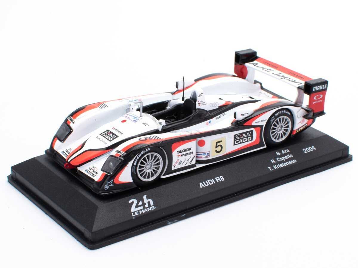 WhatsApp Image 2026-07-16 at 15.02.27 (3) Macheta Audi R8 #5 24h LeMans scara 1/43 alb rosu si negru