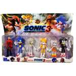 Set 6 figurine de actiune Sonic 3 The Hedgehog si Dr Eggman Robotnik inaltime 10cm