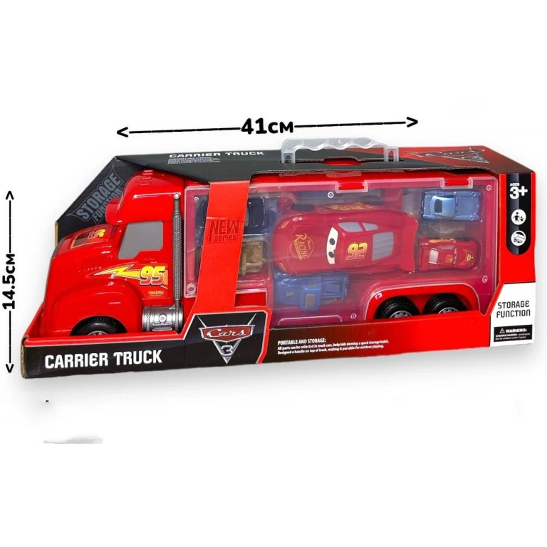 Camion Transportor Cars cu 5 Masinute Lumini si Sunete 41 cm