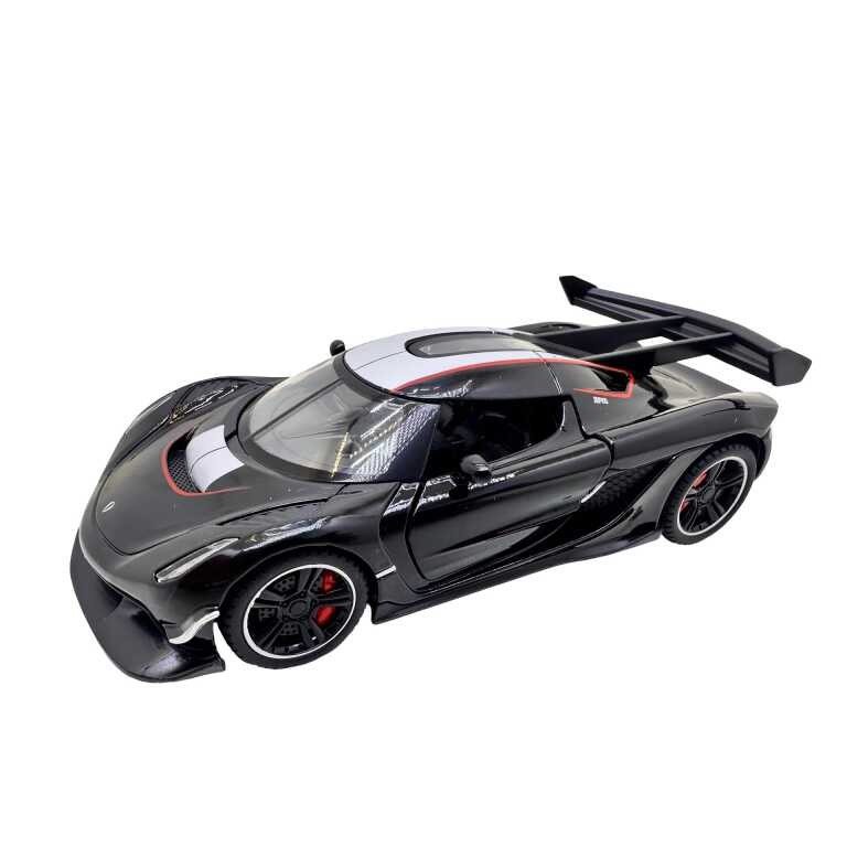 Macheta Auto Koenigsegg Jesko Attack Negru 1:32 Metal Die-Cast cu Lumini si Sunete