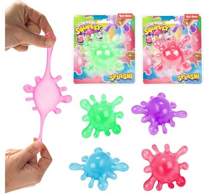 fun-slow-rising-squeezy-splash-pinch-figure-10cm-on-card-4-assorted-13x15cm Jucarie Squishy Splash Elasticoasa Slow Rising 10 cm Diverse Culori