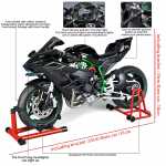 Motocicleta de colectie diecast 1:6 Kawasaki H2R metal Fum Real cu lumini sunete pornire din cheie roata care se invarte din acceleratie - imagine 3