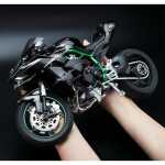 Motocicleta de colectie diecast 1:6 Kawasaki H2R metal Fum Real cu lumini sunete pornire din cheie roata care se invarte din acceleratie - imagine 5