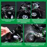 Motocicleta de colectie diecast 1:6 Kawasaki H2R metal Fum Real cu lumini sunete pornire din cheie roata care se invarte din acceleratie - imagine 6