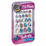 Set unghii false autocolante pentru copii Crazy Chic Press and Go Nails Butterfly Clementoni