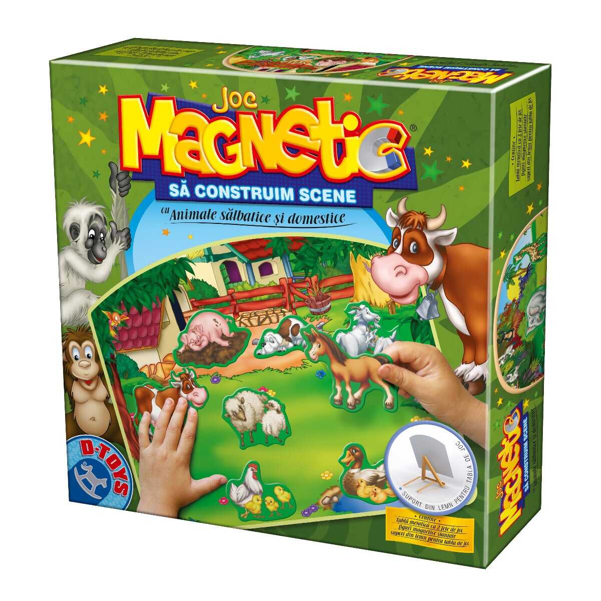 Joc magnetic Scene cu animale domestice și sălbatice – Joc educativ Joc magnetic Scene cu animale domestice și sălbatice – Joc educativ - imagine 1
