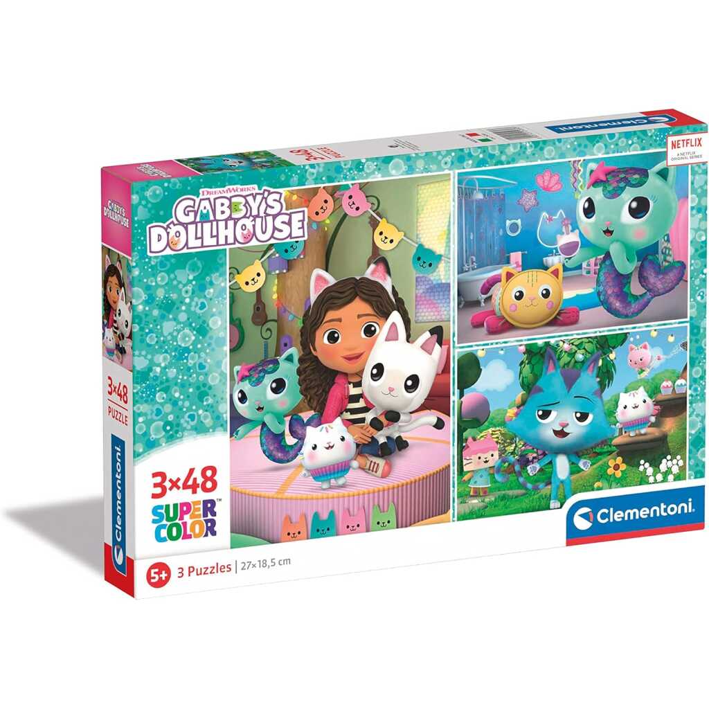 Set puzzle Gabby s Dollhouse Clementoni 3 in 1 3x48 piese