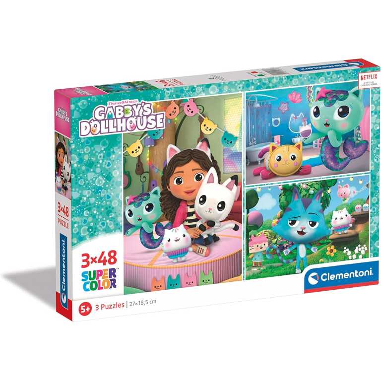 Set puzzle Gabby s Dollhouse Clementoni 3 in 1 3x48 piese